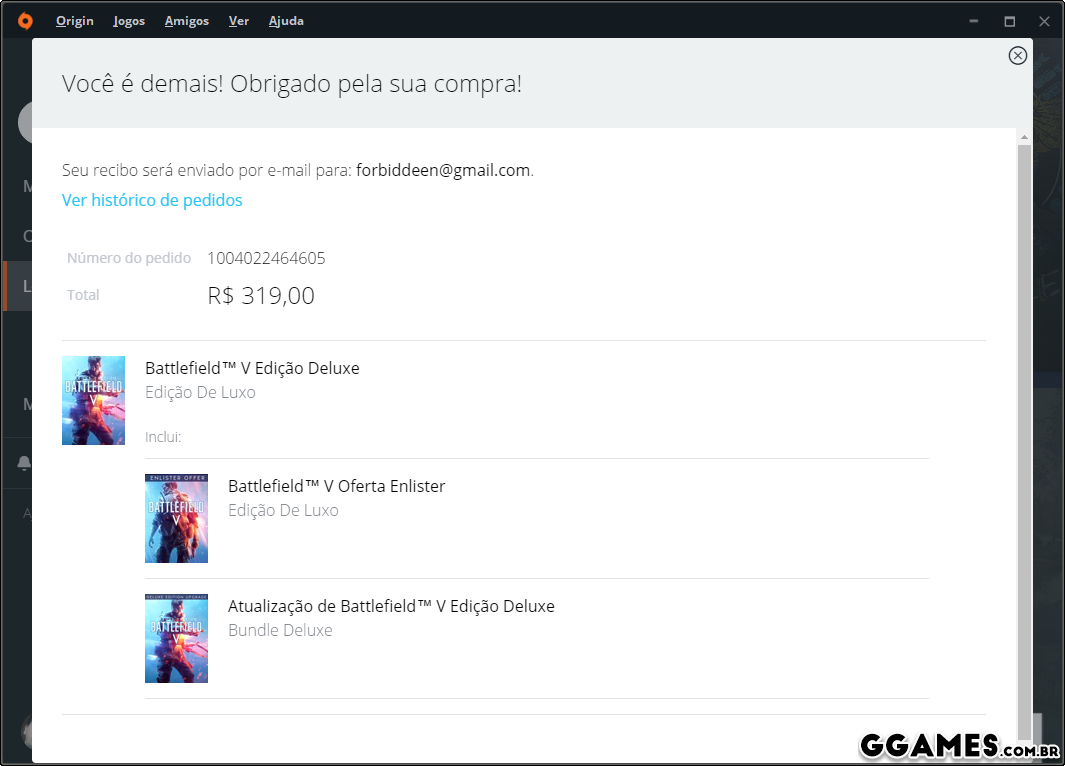 Não resisti, comprei BF5 na pré venda!