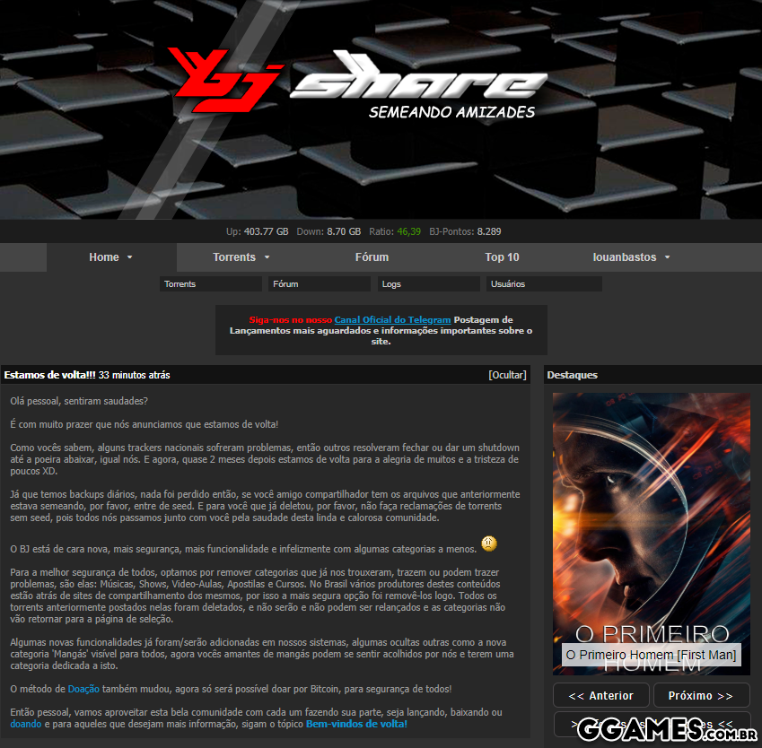 BJ-Share está de volta! Saiba como Acessar