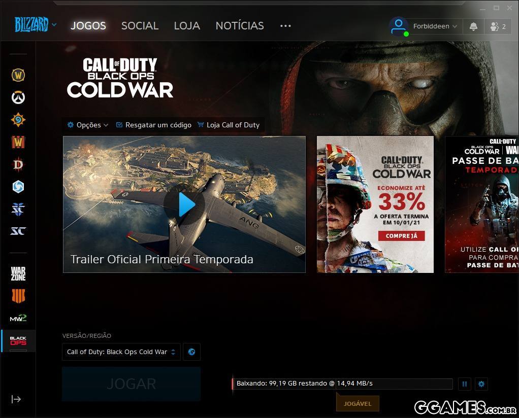 Quase desisti antes de começar, COD Cold War tem 100GB de download!