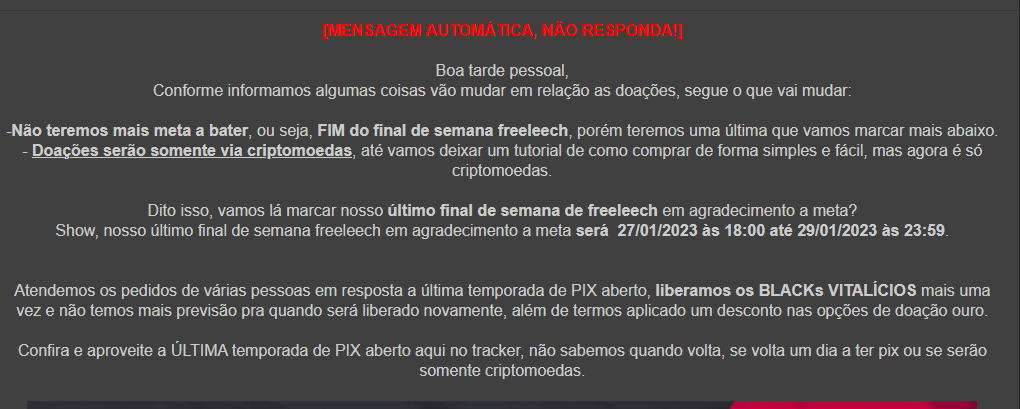 BrSociety só permitirá doações via cripto em breve - Doe por PIX antes que acabe!